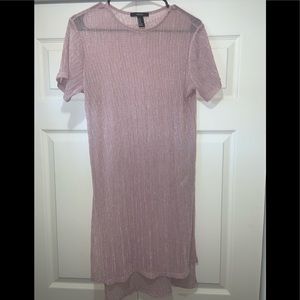 Forever 21 sheer high-low metallic shirt dress.